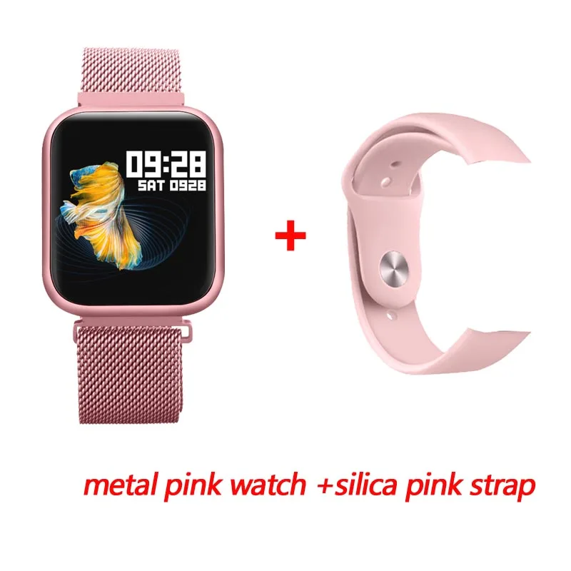 metal pink Greentiger Смарт-часы для женщин IP68 водонепроницаемый монитор сердечного ритма кровяное давление полный сенсорный экран P80 smartwatch VS P68 B57 S226 - Цвет: metal pink