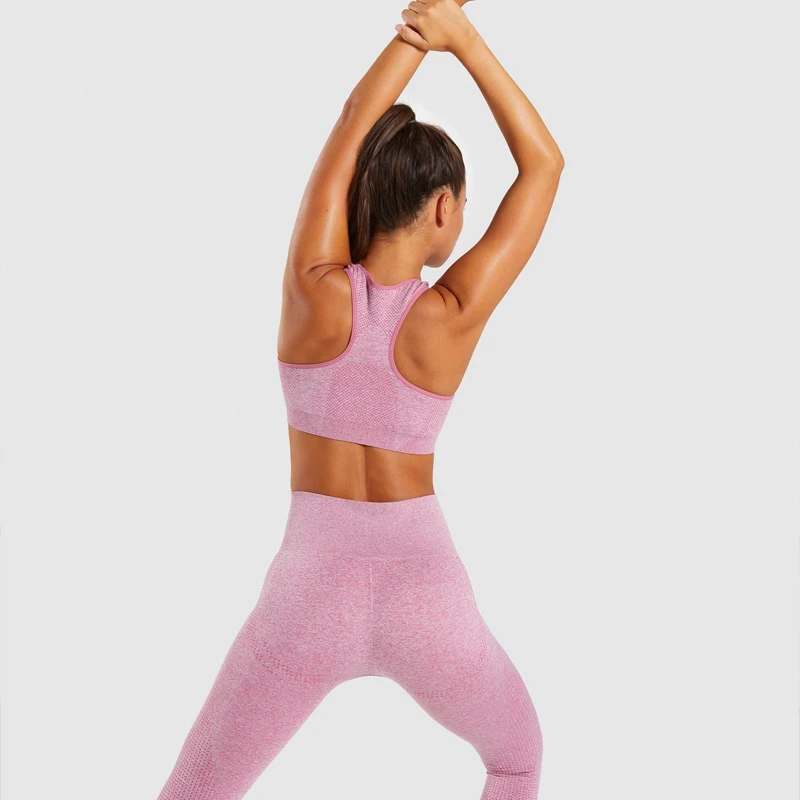 Комплект для йоги ультра тянущийся бесшовный бюстгальтер и леггинсы спортзала