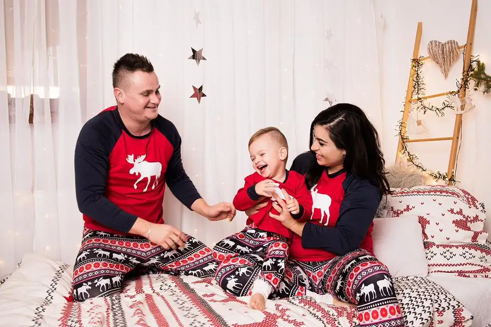 Семейный Рождественский пижамный комплект теплая одежда для сна мальчиков и