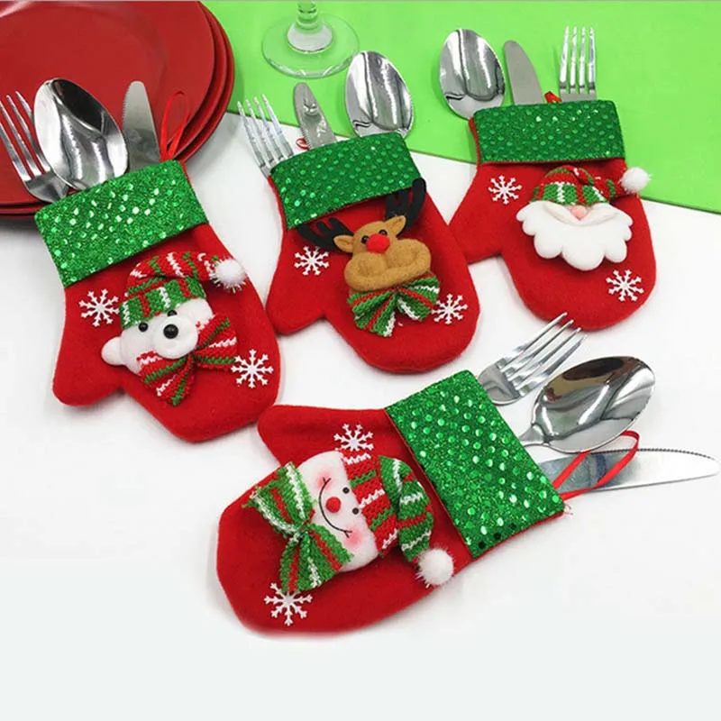 Горячая посуда перчатки крышка Держатель Рождественский стиль украшения для