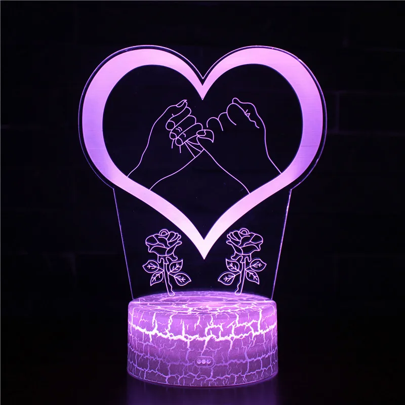 

Night LED Lights Novelty 3D lamp Cute Toy Gift 7 Color Abstract Artist Graphics Cartoon Atmosphere Lamp For Children Kids Room