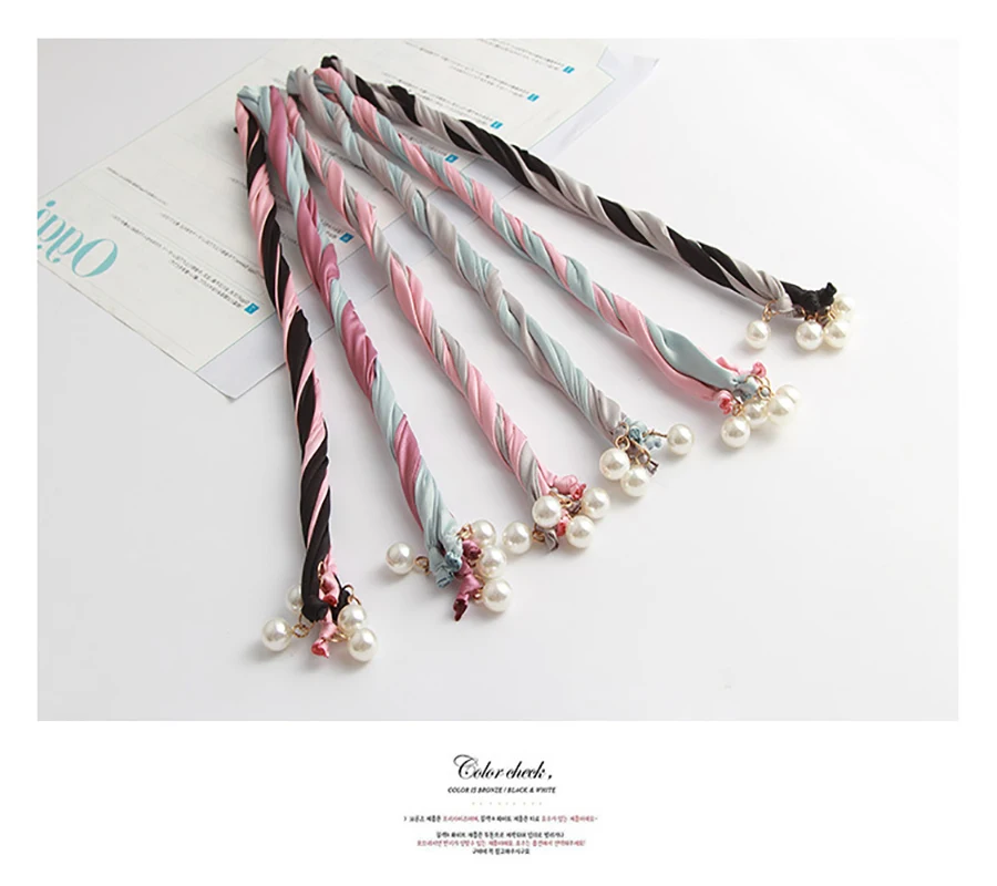

2019 Fashion Elegance Hot Pin Fairy Headband Headdress Bow Pearl Multicolor Hair Accessories Hair band