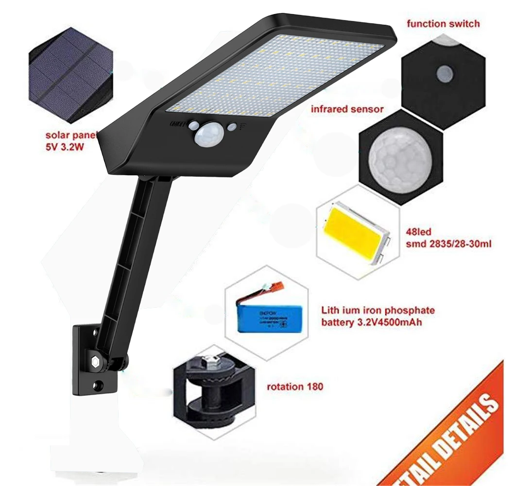 

48 LED Solar Light Garden Powered Secur Lamp Outdoor Waterproof Motion Sensor IP65 Remote Control