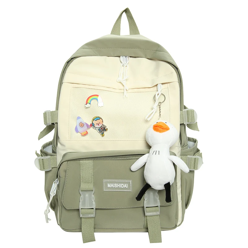 

Cute Panelled Women's Backpacks Harajuku Female Schoolbag for Girls Korean High School Students Campus Backpack Woman Luxury New