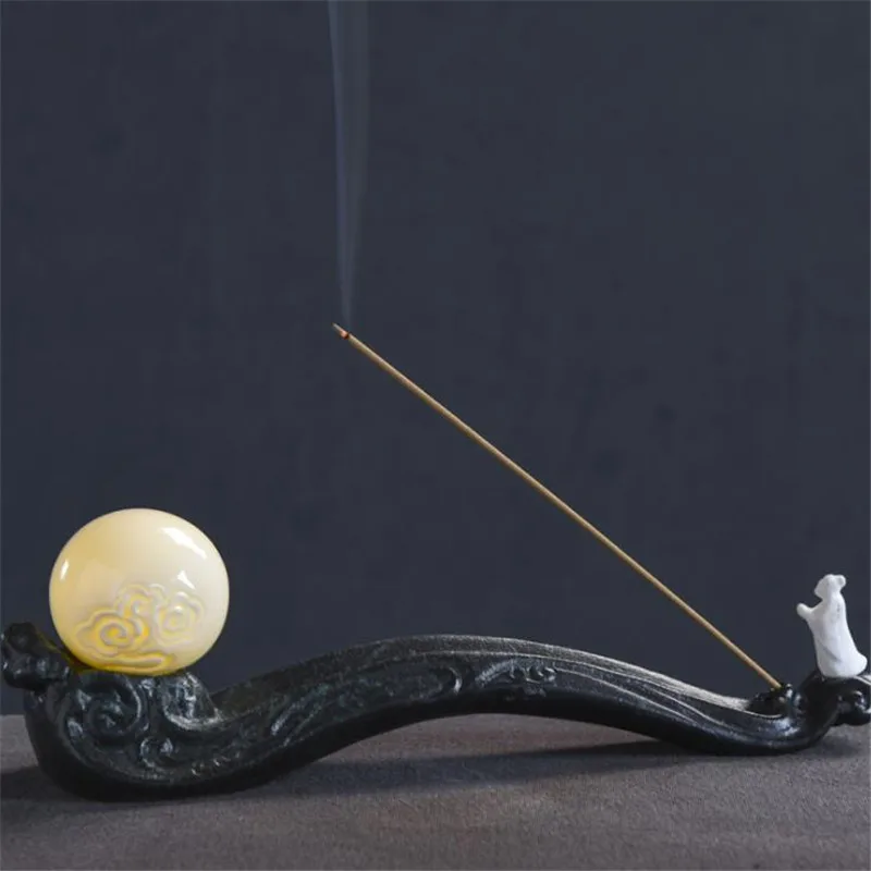 Керамическая китайская антикварная дзен курильница креативная Лунная башня