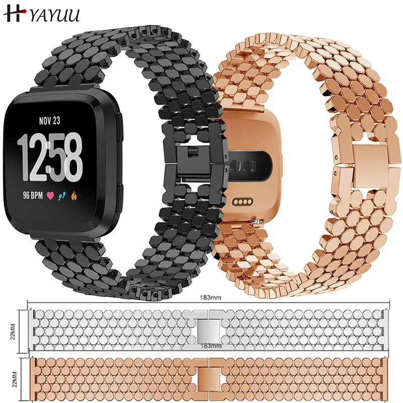 YAYUU металлический роскошный наручный ремешок для Fitbit Versa сплав рыбья чешуя