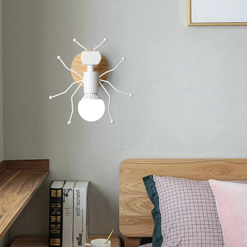 Настенные светильники с изображением муравьев скандинавский прикроватный