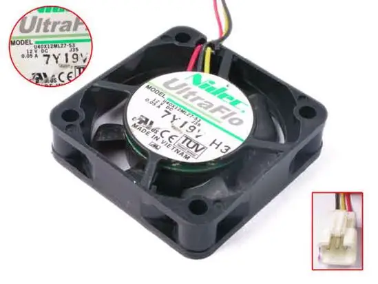 Вентилятор охлаждения сервера Nidec U40X12MLZ7-53 J35 DC 12 В 0,05 а 40x40x10 мм, 3 провода
