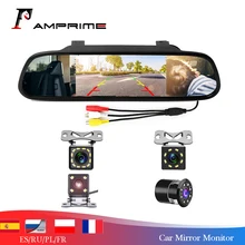 AMPrime, 4,3 дюймов, автомобильное HD зеркало заднего вида, монитор, CCD видео, автомобильная парковочная система, LED ночное видение, камера заднего вида