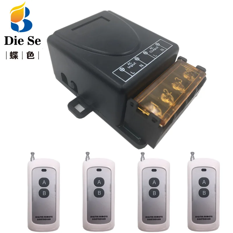 DieSe 30A высокомощный 433 МГц AC220V1CH релейный приемник с беспроводным универсальным передатчиком более 500 метров