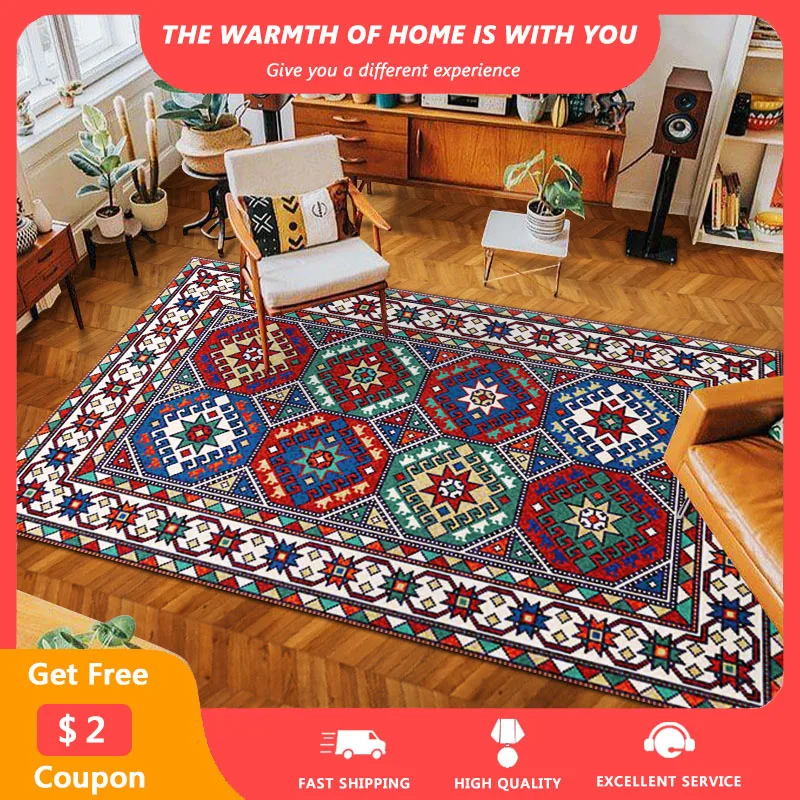 

Bohemia Style Large Rugs Ethnic Persian Carpets for Living Room Non-Slip Washable Carpet 120x160cm Bedroom Decor Drop Shipping