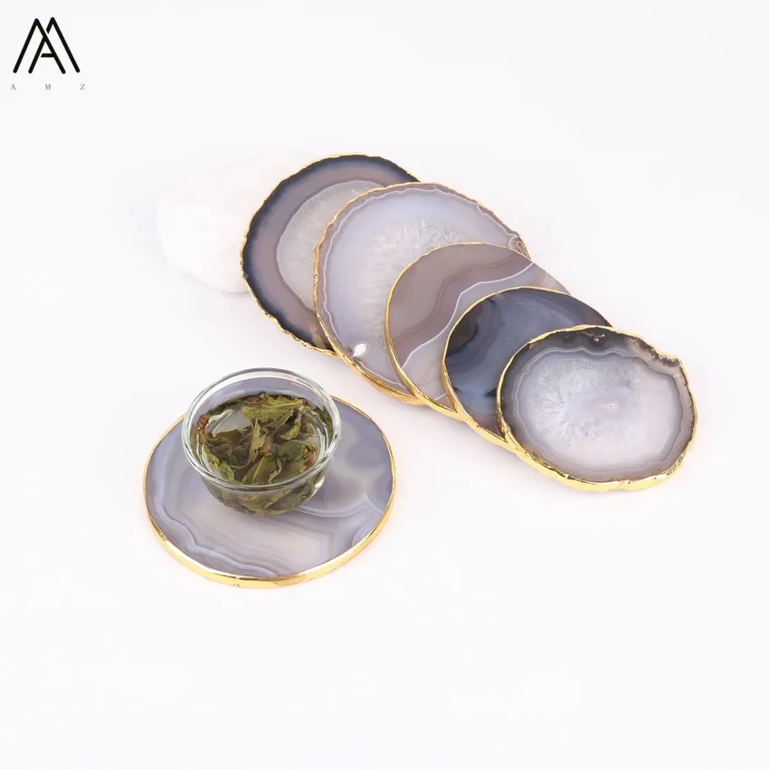 3 шт. круглый коврик с позолоченными краями для кофе сока горячих напитков около 50