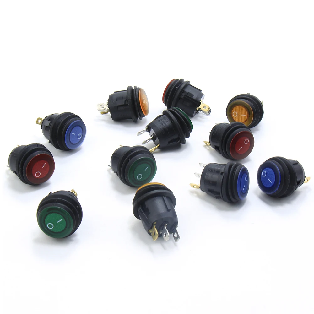 10PCS 6A 250VAC Waterproof Round Ship Rocker Switch KCD1 LED Light 2 Position 3 Pin 10A 125VAC SPST | Обустройство дома