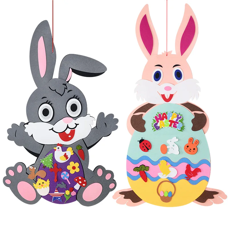

Easter Bunny Decoration DIY Felt Rabbit Detachable Easter Ornament Kids Easter Gift For Kids Easters Gifts Home Door Wall Decor