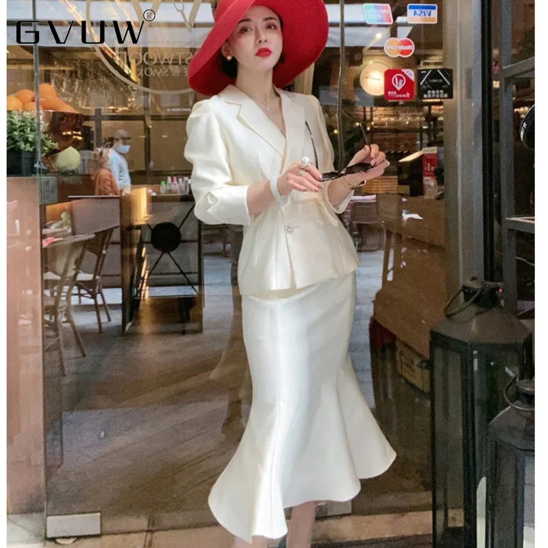 

Весенняя Новинка 2021, модный темпераментный костюм GVUW высокого качества, маленькая юбка рыбий хвост, высококачественный костюм KB232