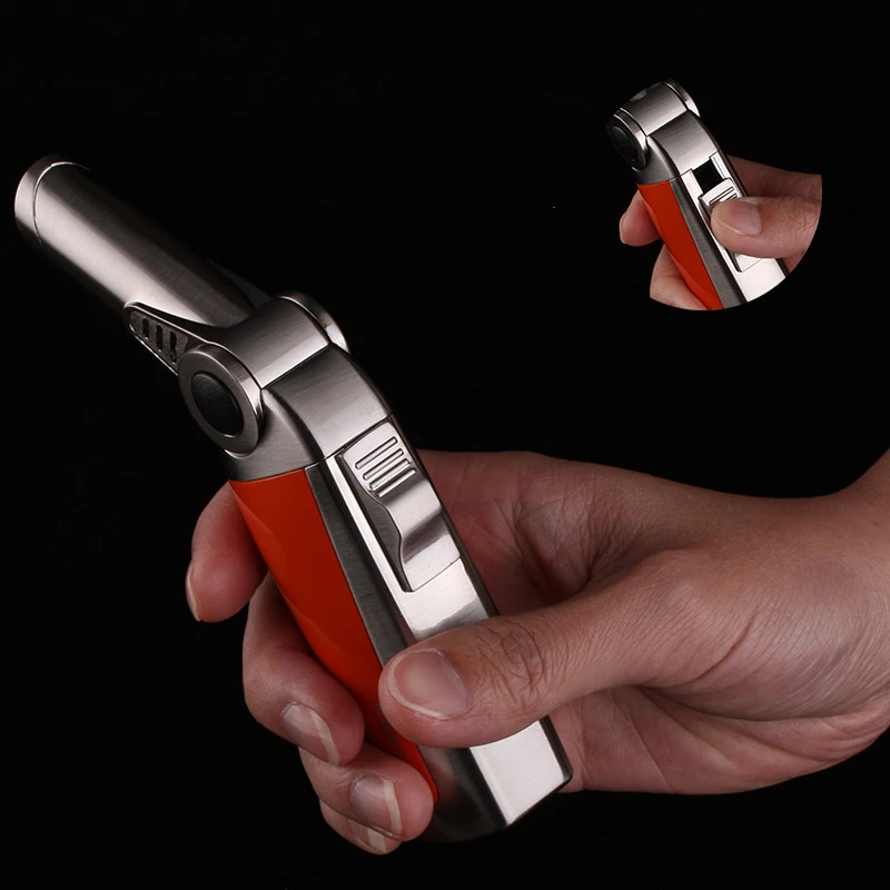 

Jobon 2020 New Torch Lighter Jet Gas Cigar Lighter Turbo Windproof Powerful Metal Spray Gun Kitchen Pipe Lighter Outdoor