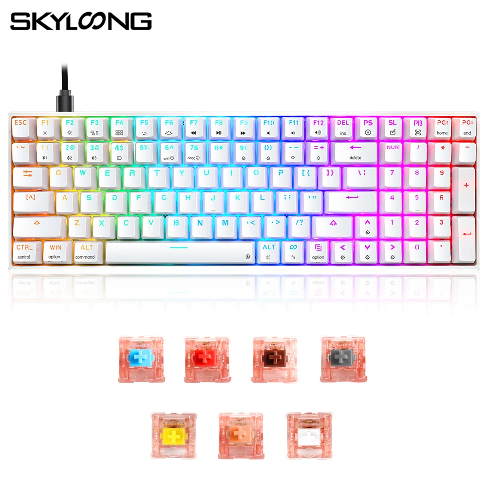 

SKYLOONG GK96 96 Keys Wireless Bluetooth Mechenical Keyboards Chocolate Mechanical Red Blue Switch Wired Gaming Keyboards GK96s