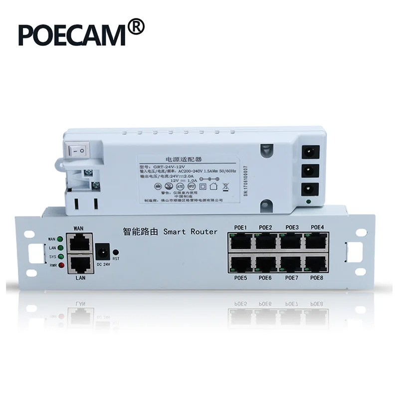 10 портов Пассивный POE проводной маршрутизатор 100 Мбит/с 9 Lan 1 Wan 8 шт pPOE 45 +/78