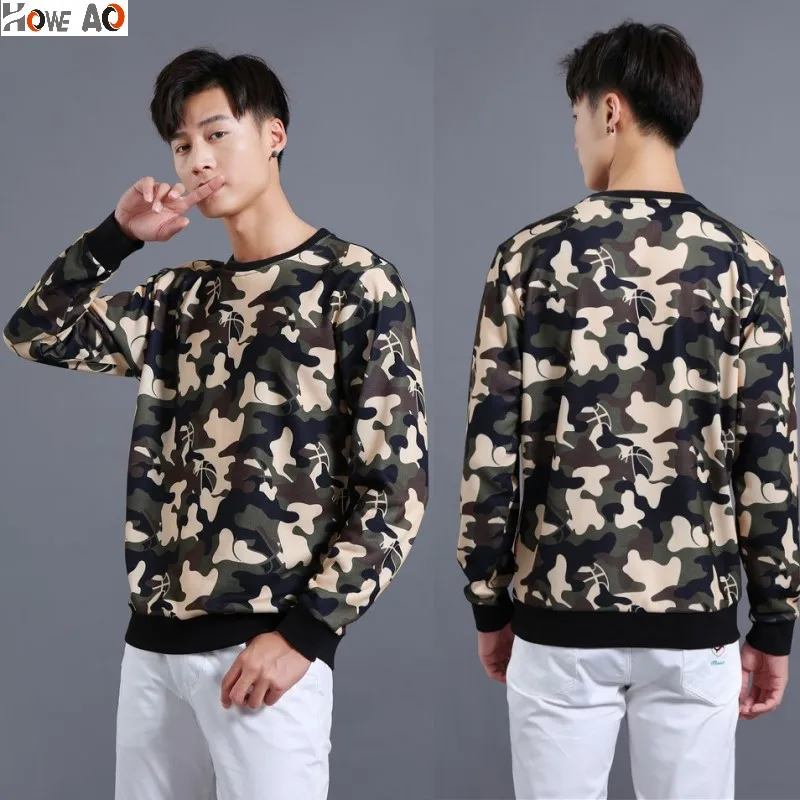 

HOWE AO Autumn Casual Men Long Sleeve camouflage T-Shirt Top Round Neck T-Shirt For Men's Clothing Top