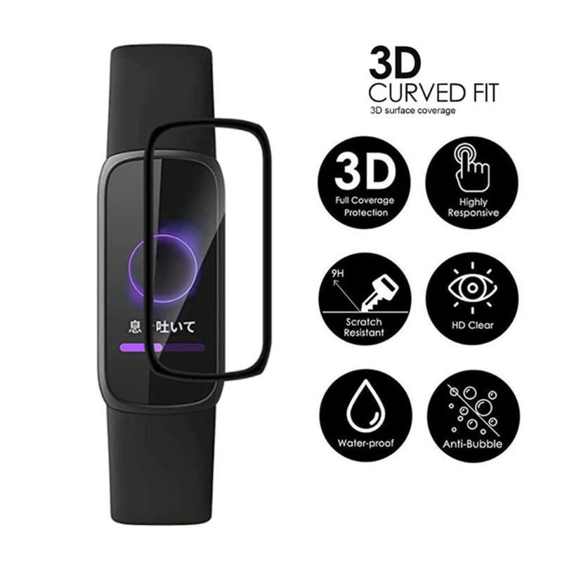 

2 шт., защитная пленка из мягкого стекловолокна для Fitbit Luxe