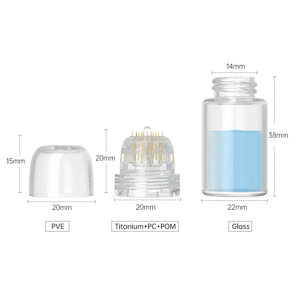 Hydra 20 pins Micro 64 титановые иглы Tips Bottle мезодерма роллер антивозрастная Сыворотка