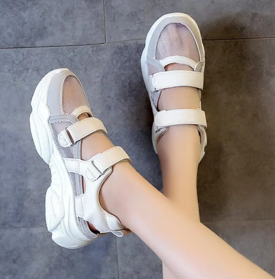 

Women Chunky Sandals Female Shoes Woman 2021 Summer Comfortable Hollow out Sandals Ladies Slip-on Flat Sandals Women Sandalias