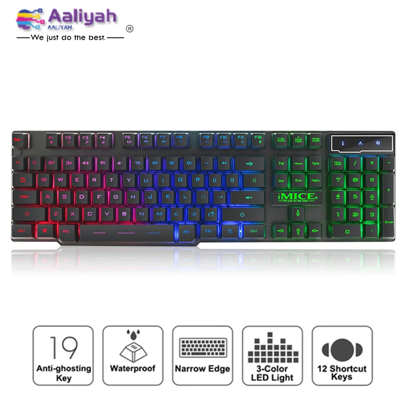 Игровые клавиатуры Проводная Механическая клавиатура светящаяся 104 брелки USB