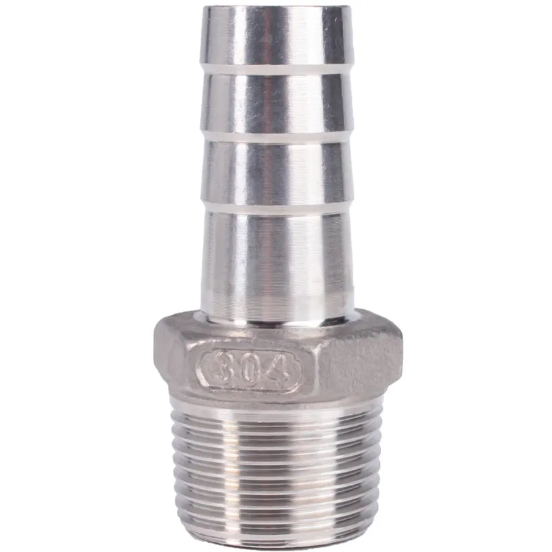 

6 8 10 12 13 14 15 16 18 19mm Hose Barb x 1/8" 1/4" 3/8" 1/2" BSP Male Thread 304 Stainless Steel Pipe Fitting Coupler Connector