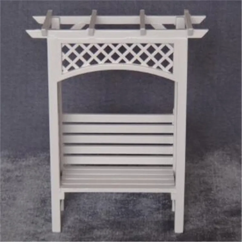 

2022 1:12 Scale Mini Wooden White Grape Rack Wisteria Shelf Simulation Pretend Toys For Children Doll House