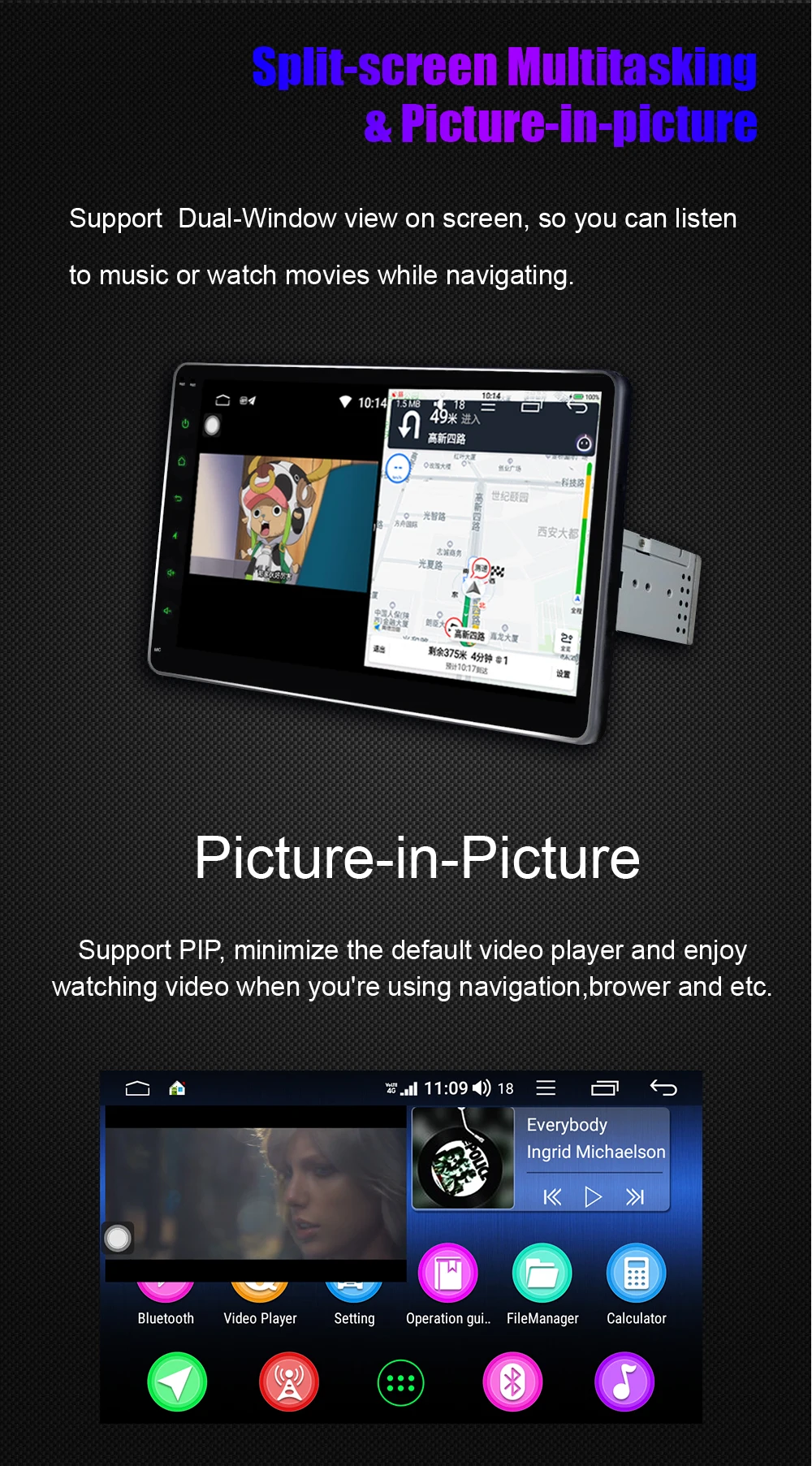 10," DSP одиночный Din 4 Гб+ 64 Гб универсальный автомобильный Радио мультимедийный плеер Wifi Bluetooth Carplay gps навигация Android 8,1 головное устройство