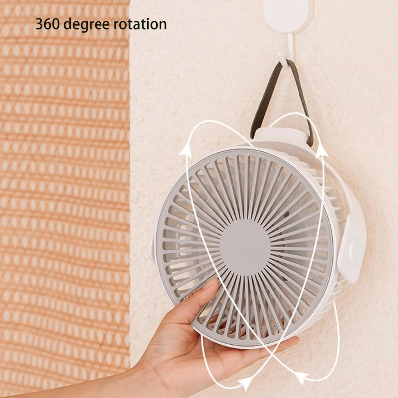 

USB Rechargeable 4000mAh Hanging Fan 4 Speed Ceiling Fan for Camping Tent Home