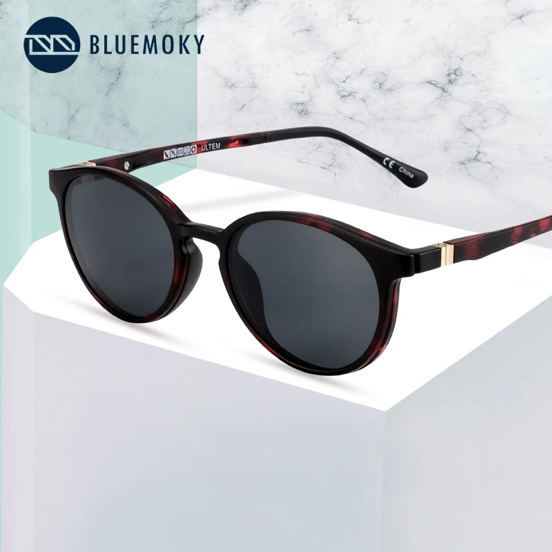 Мужские солнцезащитные очки с поляризацией BLUEMOKY винтажные круглые в ацетатной