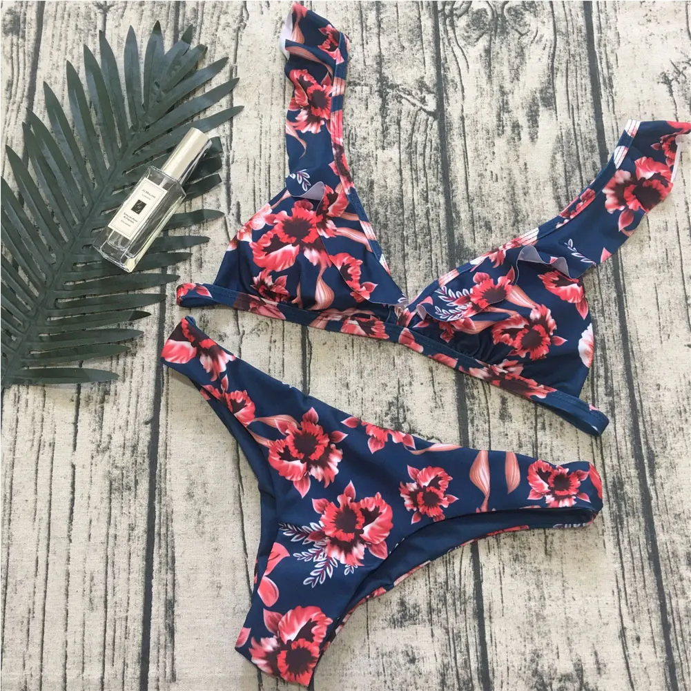 

Women Bandage Bikini Low Cut Waist Push-up Padded Bra Swimsuit Bathing Set Swimwear