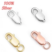 4pcslot 925 silver color jewelry findings lobster clasps hooks for necklace bracelet chain diy jewelry making accessories