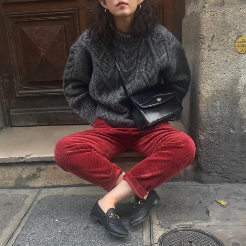 Mozuleva 2019 Winter Casual Vintage O-neck Twist Sweater Female Knitted Jumpers Long-sleeved Women Pullovers Vestidos Femme | Женская