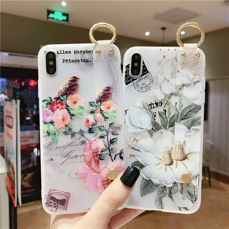 Чехол с цветочным узором для Samsung S10 S20 ultra plus A01 A21 A31 A41 A51 A71 A81 A91 | Мобильные телефоны