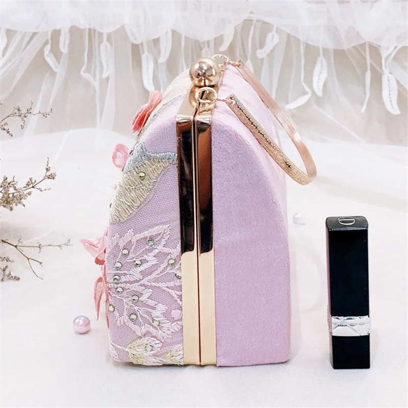 

2021 Evening Bag For Women Floral Squared Party Evening Purse Handbag Flower For Wedding Female Clutches MN1347