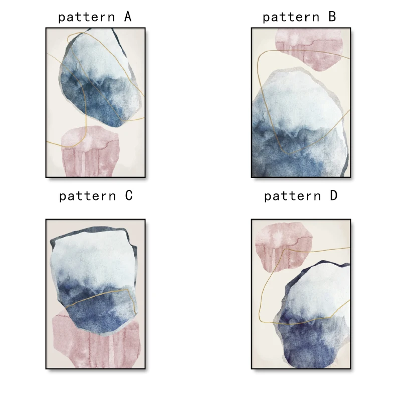 Абстрактная акварель розовая синяя фотография и печать в скандинавском стиле