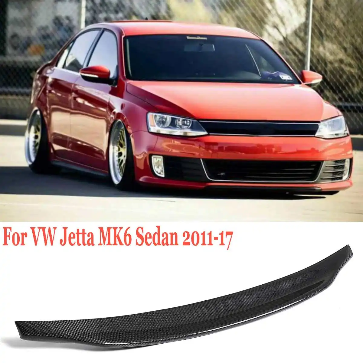 Спойлер на багажник из углеродного волокна с УФ-покрытием для VW Volkswagen Jetta MK6 Sedan