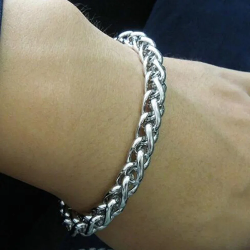 Плетеная цепь серебристого цвета для мужчин ювелирное изделие из нержавеющей