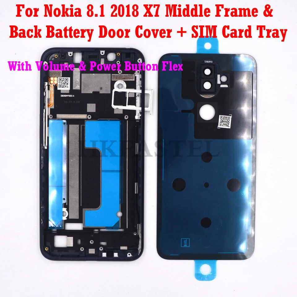 Мобильный телефон в сборе для Nokia 8 1 X7 передняя рамка ЖК дисплей корпус задняя