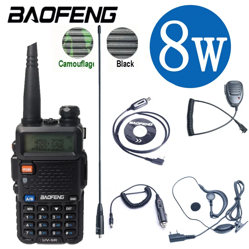 Портативная рация Baofeng Uv 5R 10 км реальное напряжение 8 Вт двусторонняя радиосвязь