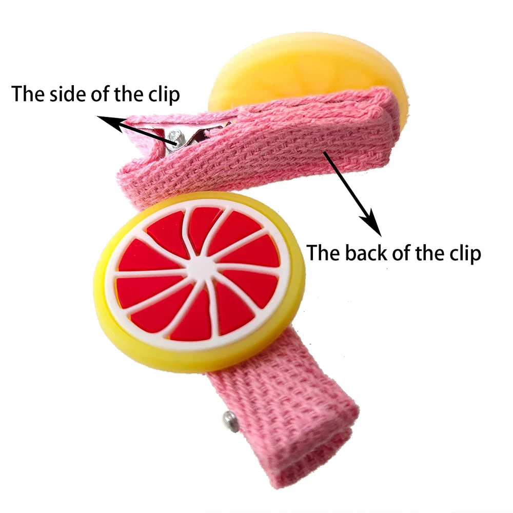 

10 Pcs Kawaii Toddler Hair Clips Baby Cute Fruit Design Hairpin Ribbon Lined No Damage To Hair For Girls Headwear Accessories