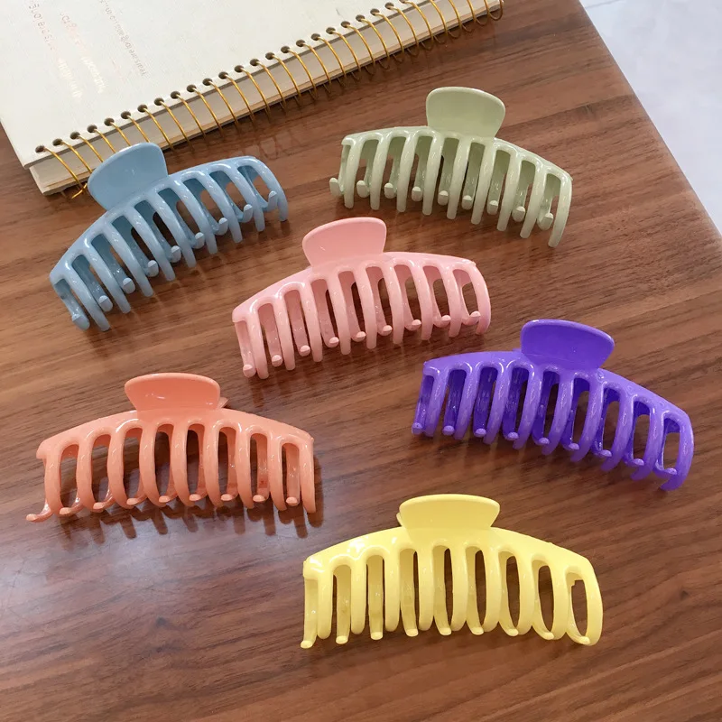 

New Colorful Geometric Large Barrettes Hair Clips Hair Claw Fashion Women Big Size Makeup Hair Styling Headwear Hair Accessories