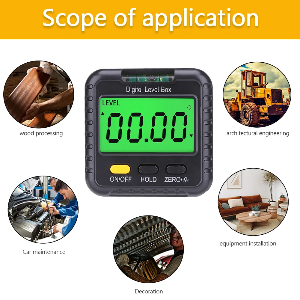 

1PC Mini Digital Protractor Inclinometer Electronic Goniometer Level Angle Measurement Meter Finder Level Box Digital Angle Gaug