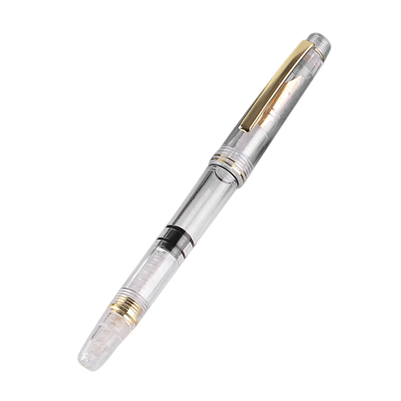 Transparent Piston Fountain Pen Clear Ink EF F Nib Extra Fine Large Capacity Writing Student Office Pens | Канцтовары для офиса и