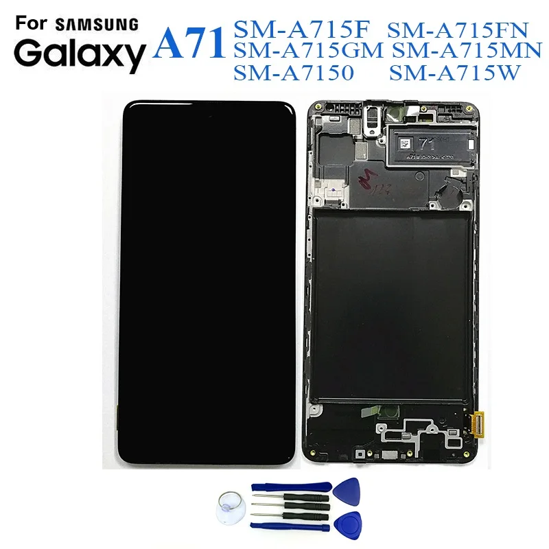 Pantalla Lcd original para Samsung A71 A715, reemplazo de pantalla para Samsung A715, montaje de digitalizador de SM-A715F, m&oacute;dulo de Panel t&aacute;ctil-0