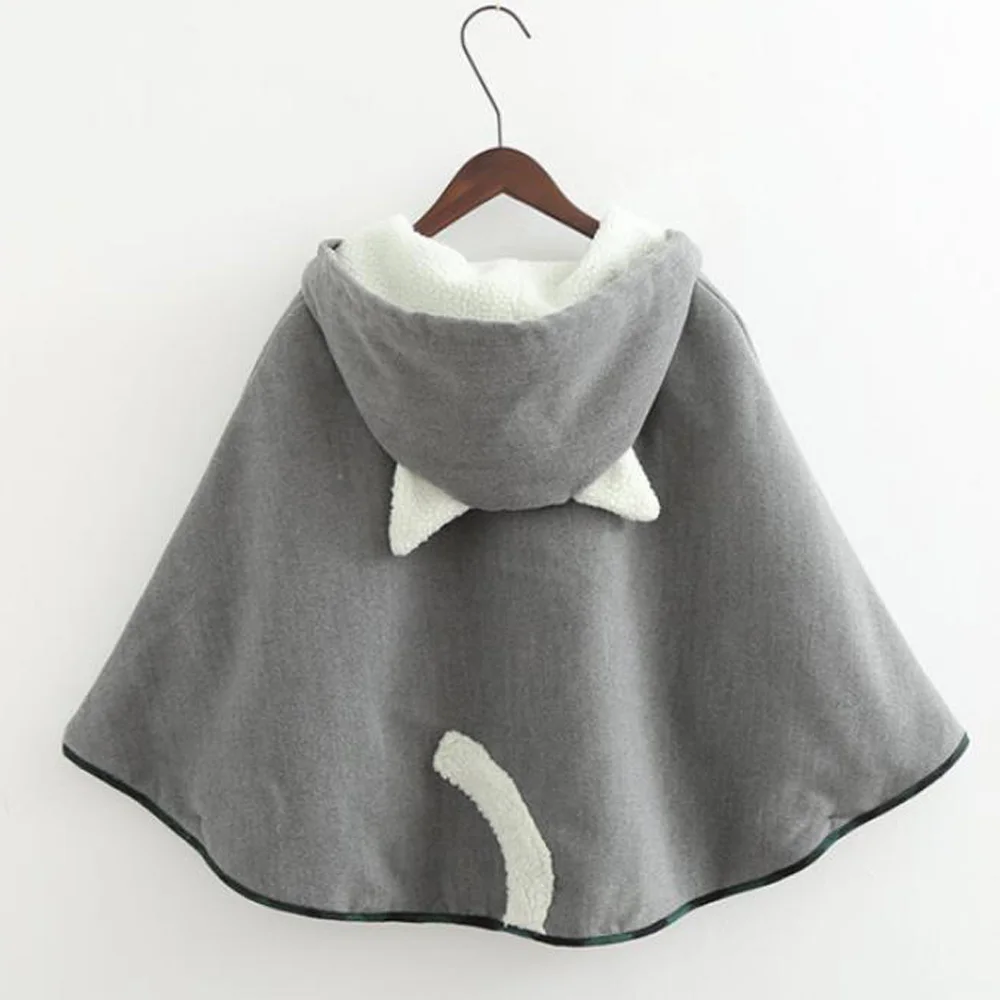 Носки для девочек с заячьими ушками на капюшоне пальто накидки пончо Для женщин