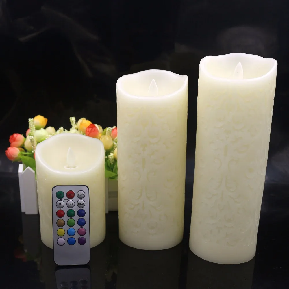 

Color Change Gradient LED Candles Remote Control Electronic Flameless Breathing Candle Night Lights Wedding Party Decoration