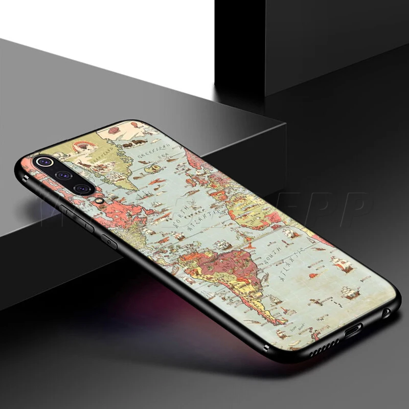 Webbedepp розовый мир чехол "карта" для samsung Galaxy S7 S8 S9 S10 Edge Plus Note 10 8 9 A10 A20 A30 A40 A50 A60 A70